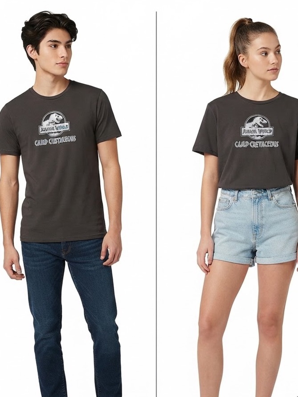 JURASSIC WORLD Camp Cretaceous Graphic Tee S 18” p2p Brown NWOT